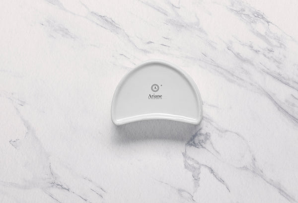 Ariane White 4 1/3" x3" x 1 1/3” Miniature Porcelain Half Round Bowl - 18/Case (AMNARN000101005) - iFoodservice Online