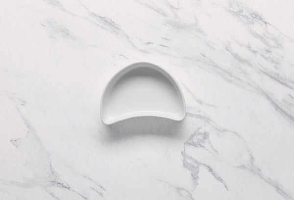Ariane White 4 1/3" x3" x 1 1/3” Miniature Porcelain Half Round Bowl - 18/Case (AMNARN000101005) - iFoodservice Online