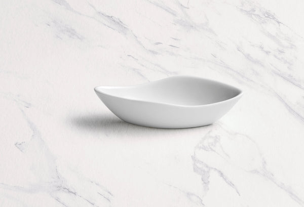 Ariane White 4 1/7" x 1 8/9" x 1 1/9” Miniature Porcelain Rectangular Bowl - 18/Case (AMNARN000101006) - iFoodservice Online