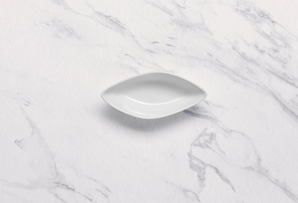 Ariane White 4 1/7" x 1 8/9" x 1 1/9” Miniature Porcelain Rectangular Bowl - 18/Case (AMNARN000101006) - iFoodservice Online