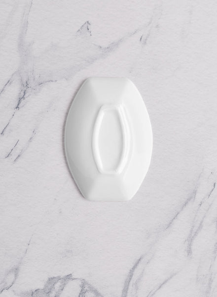 Ariane White 4" x 3" Miniature Porcelain Rectangle Oval Dish - 18/Case (AMNARN000101012) - iFoodservice Online