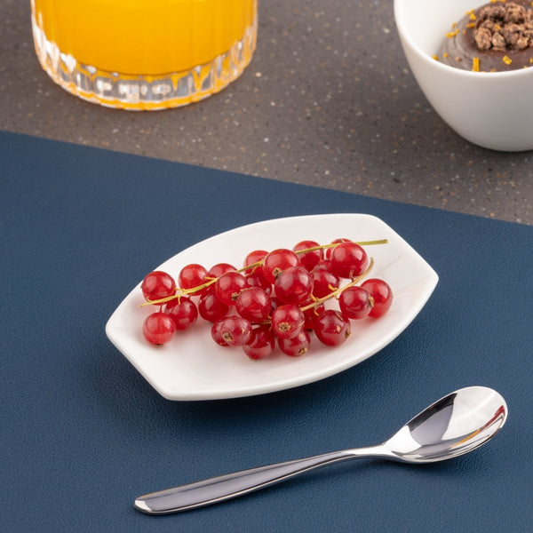 Ariane White 4" x 3" Miniature Porcelain Rectangle Oval Dish - 18/Case (AMNARN000101012) - iFoodservice Online