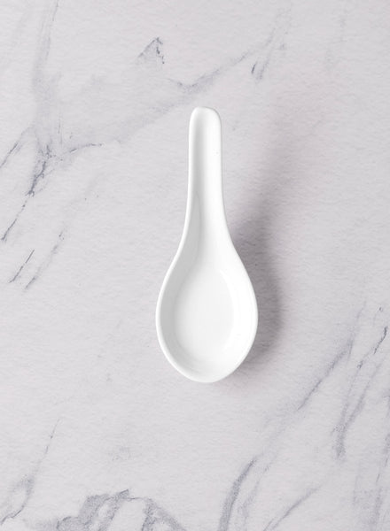 Ariane White 5 1/2" Prime - Warm Porcelain Soup Spoon - 12/Case (APRARN000081004) - iFoodservice Online