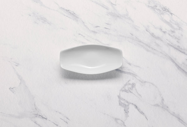 Ariane White 5" x 2 1/3” Miniature Porcelain Rectangle Dish - 18/Case (AMNARN000101013) - iFoodservice Online