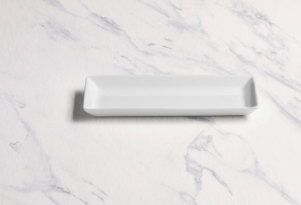 Ariane White 6 1/9" x 3" Panorama Porcelain Rectangle Plate - 12/Case (ARRARN000011015) - iFoodservice Online