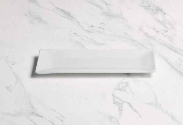 Ariane White 6 2/3" x 3 1/3" Panorama Porcelain Rectangle Plate - 12/Case (ARRARN000011004) - iFoodservice Online