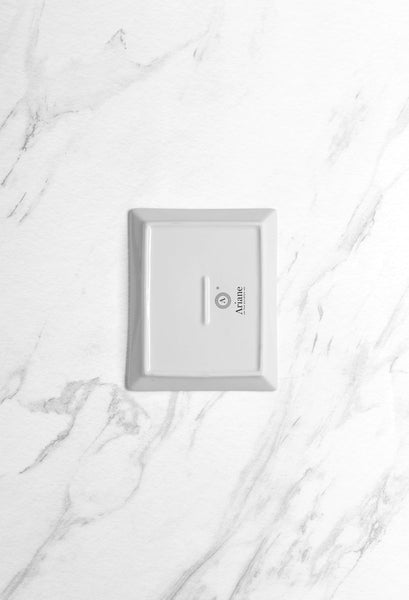 Ariane White 6 2/7" x 5 1/8" Panorama Porcelain Rectangle Plate - 12/Case (ARRARN000011016) - iFoodservice Online