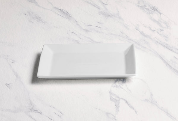 Ariane White 7 1/2" x 6 1/9" Panorama Porcelain Rectangle Plate - 12/Case (ARRARN000011019) - iFoodservice Online