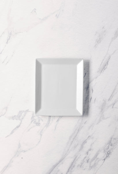 Ariane White 7 1/2" x 6 1/9" Panorama Porcelain Rectangle Plate - 12/Case (ARRARN000011019) - iFoodservice Online