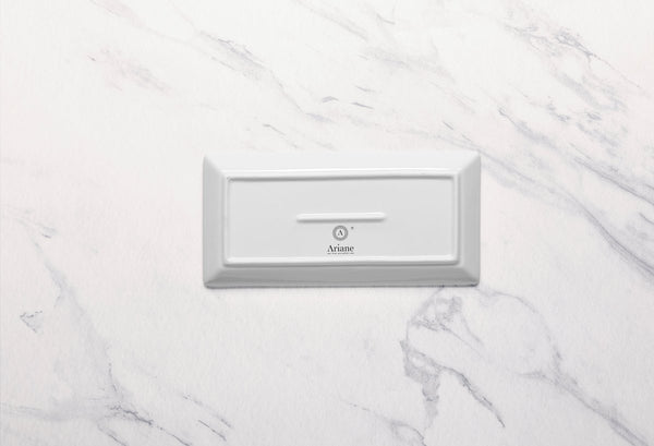 Ariane White 7" x 3 1/2" Panorama Porcelain Rectangle Plate - 12/Case (ARRARN000011018) - iFoodservice Online