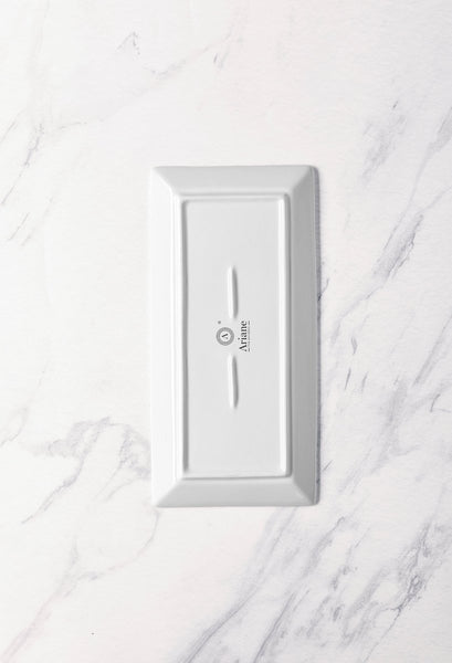 Ariane White 9 1/4" x 4 1/2" Panorama Porcelain Rectangle Plate - 6/Case (ARRARN000011023) - iFoodservice Online
