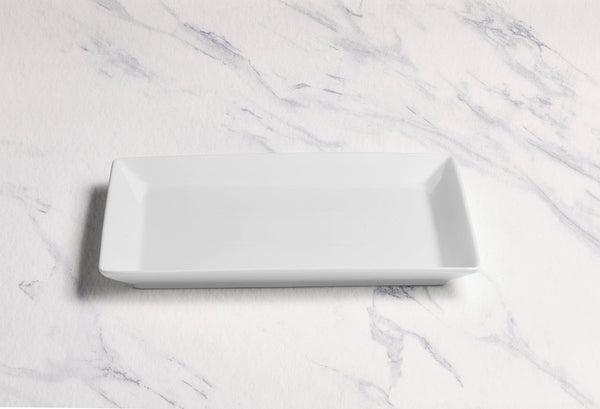 Ariane White 9 4/9" x 7 2/3" Panorama Porcelain Rectangle Plate - 12/Case (ARRARN000011024) - iFoodservice Online