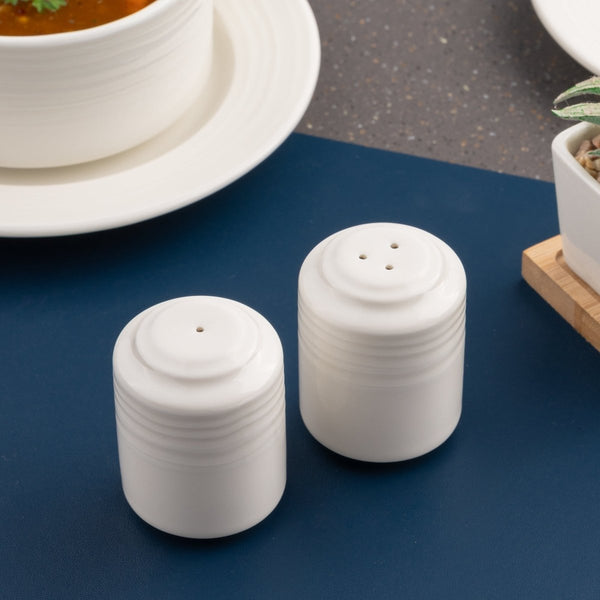 Ariane White Prime 2 1/5" Eclipse Porcelain Salt Shaker - 12/Case (APRARN120071001) - iFoodservice Online