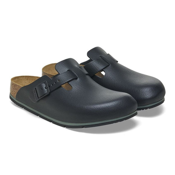Birkenstock Shoes Boston Pro Leather in Black Regular Width, (1025 979) - iFoodservice Online