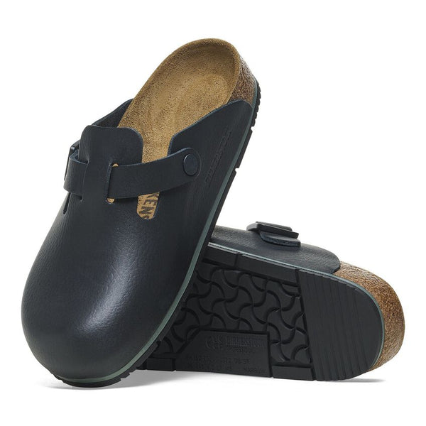 Birkenstock Shoes Boston Pro Leather in Black Regular Width, (1025 979) - iFoodservice Online