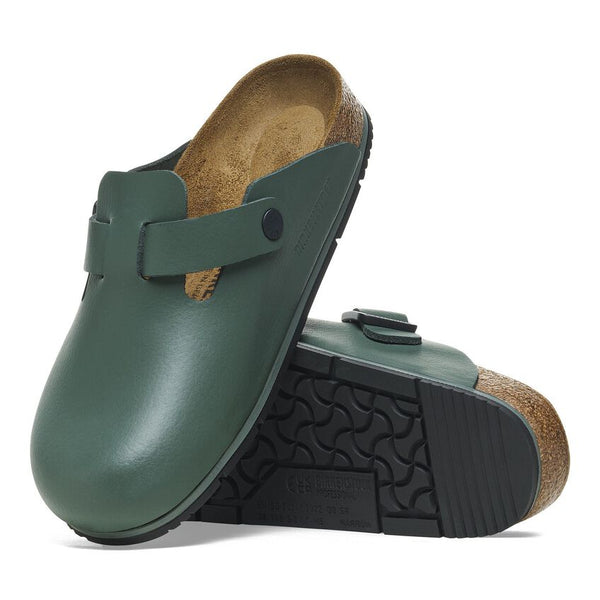 Birkenstock Shoes Boston Pro Leather in Thyme Color Narrow width, (1026 188) - iFoodservice Online
