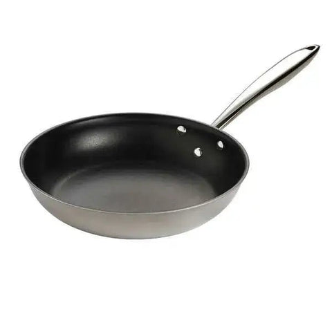 Browne Foodservice Thermalloy Stainless Steel Tri - ply Fry Pan 11x2" / 28x5cm With Excalibur (5724098) - iFoodservice Online
