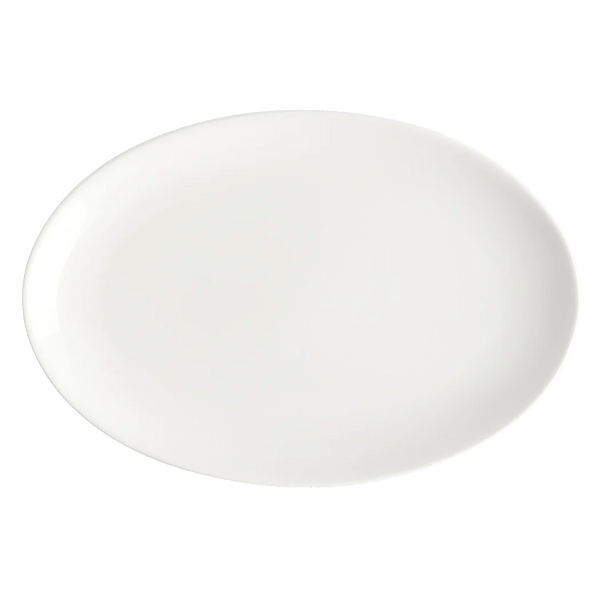 Browne Foundation Coupe Plate Oval, 30.6x20.6cm/12x8", Porcelain (5630117) - iFoodservice Online