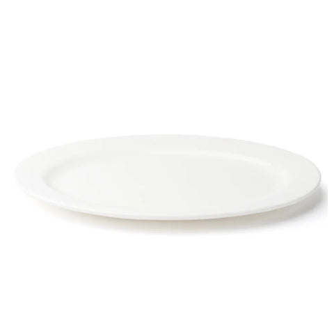 Browne Foundation Wide Rim Plate, Oval, 30.1x21.6cm/11.75x8.5", Porcelain (5630118) - iFoodservice Online