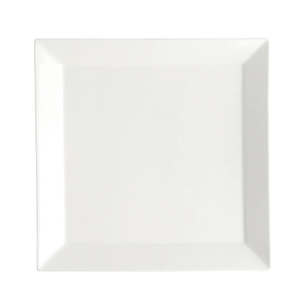 Browne Foundation Wide Rim Plate Square, 25.4cm/10", Porcelain (5630193) - iFoodservice Online
