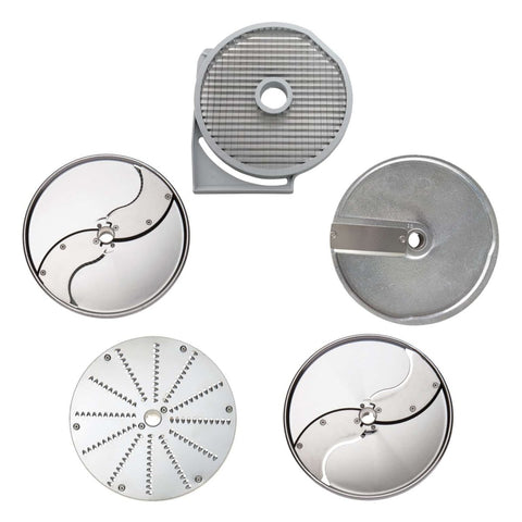 Eurodib Dito Sama, Set of 5 Discs, Diam. 205mm (4mm and 6mm Slicer, 6mm Julienne/shredder, 5mm and 10 Mm Slicer, 10x10mm Grid) (653870) - iFoodservice Online