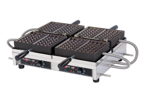 Eurodib Krampouz Waffle Maker 4x7 Br Liege Double Cetlus (WECCHBAT) - iFoodservice Online
