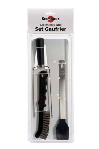 Eurodib Krampouz Waffle maker set (including stainless steel brush, tweezers and pick) (ASG2) - iFoodservice Online