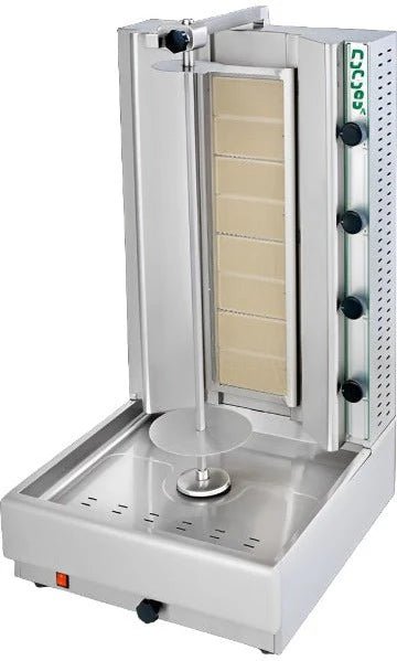 Eurodib Visvardis Gas Gyro and Shawarma Machine Vertical Broiler with Meat capacity of 90 to 140 lbs (DG8A N) - iFoodservice Online