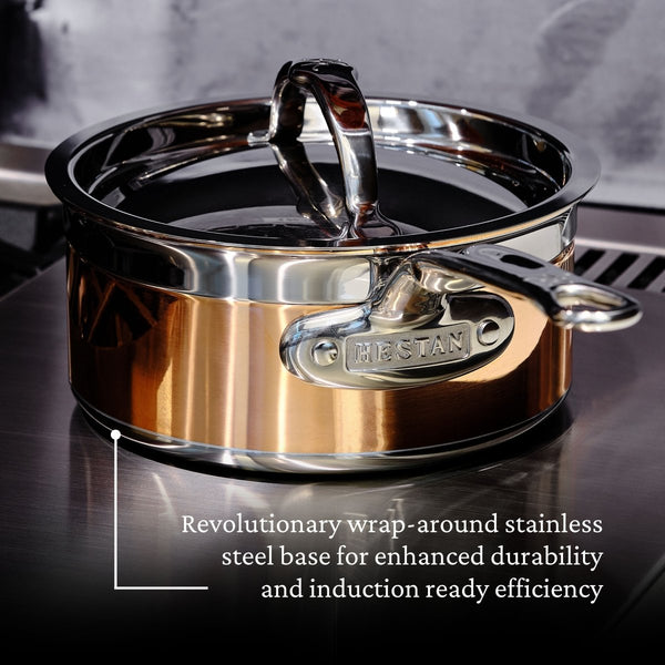 Hestan CopperBond® 1.5qt Induction Copper Saucepan with Lid (31593) - iFoodservice Online