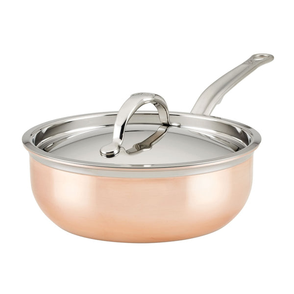 Hestan CopperBond® 2.0qt Induction Copper Saucier with Lid (31705) - iFoodservice Online