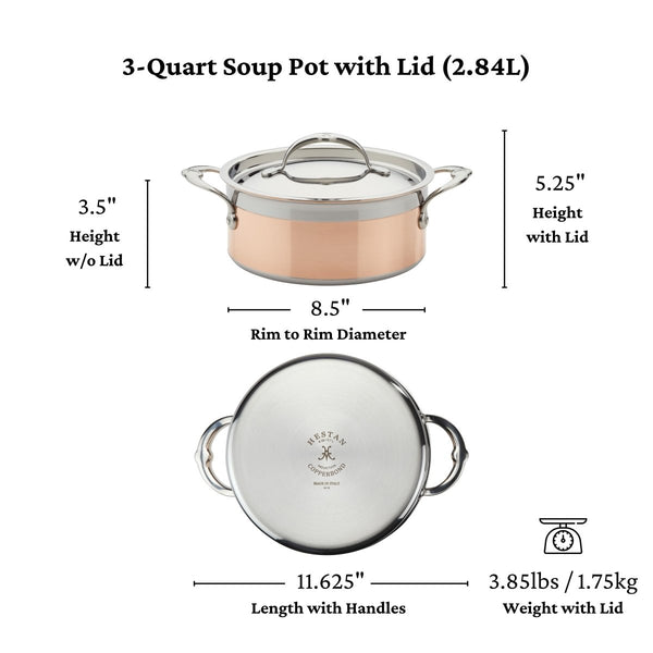 Hestan CopperBond® 3-Quart Induction Copper Soup Pot with Lid (30565) - iFoodservice Online