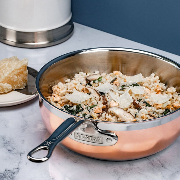 Hestan CopperBond® 3.5-Quart Induction Copper Essential Pan with Lid (30566) - iFoodservice Online