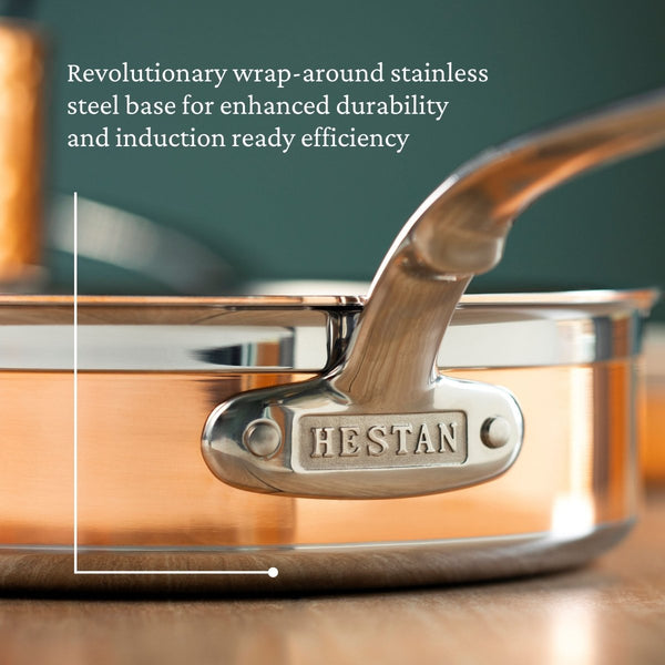 Hestan CopperBond® 3.5-Quart Induction Copper Sauté Pan with Lid (31598) - iFoodservice Online