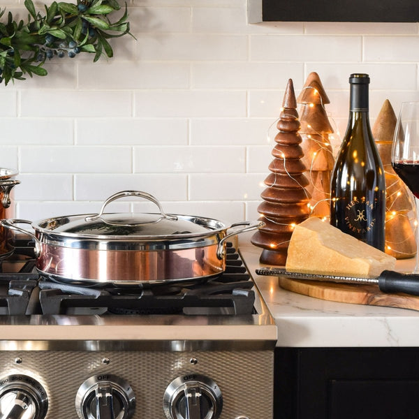 Hestan CopperBond® 3.5-Quart Induction Copper Sauteuse Braiser with Lid (31599) - iFoodservice Online