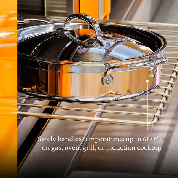 Hestan CopperBond® 3.5-Quart Induction Copper Sauteuse Braiser with Lid (31599) - iFoodservice Online