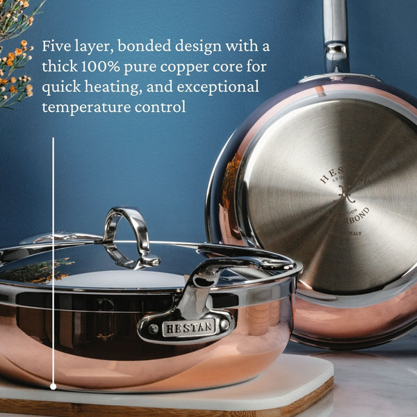 Hestan CopperBond® 5-Quart Induction Copper Essential Pan with Lid (31601) - iFoodservice Online