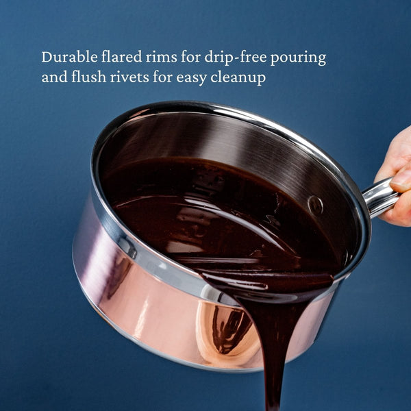 Hestan CopperBond® Aura™ 1.5qt Professional Copper Saucepan with Lid (31834) - iFoodservice Online