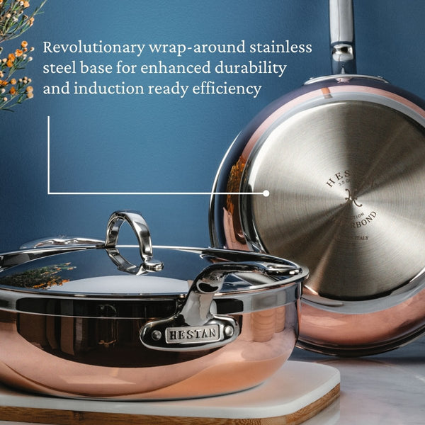 Hestan CopperBond® Aura™ 3.5-Quart Professional Copper Essential Pan with Lid (31845) - iFoodservice Online