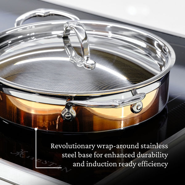 Hestan CopperBond® Aura™ 3.5-Quart Professional Copper Sauteuse Braiser with Lid (31843) - iFoodservice Online