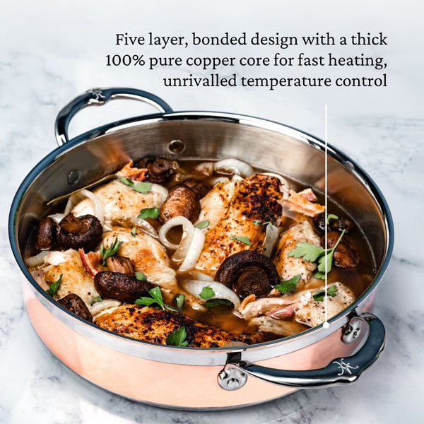 Hestan CopperBond® Aura™ 3.5-Quart Professional Copper Sauteuse Braiser with Lid (31843) - iFoodservice Online