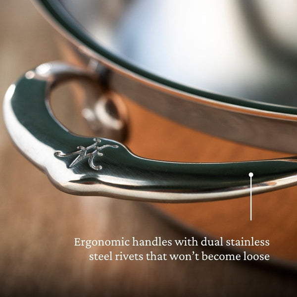 Hestan CopperBond® Aura™ 5-Quart Professional Copper Essential Pan with Lid (31846) - iFoodservice Online