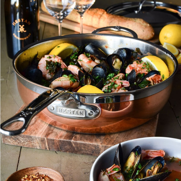 Hestan CopperBond® Aura™ 5-Quart Professional Copper Essential Pan with Lid (31846) - iFoodservice Online