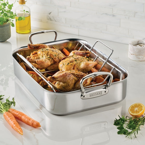 Hestan Hestan Provisions Polished Stainless-Steel Roaster:Large (31789) - iFoodservice Online