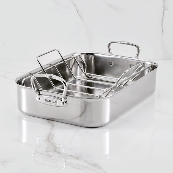 Hestan Hestan Provisions Polished Stainless-Steel Roaster:Large (31789) - iFoodservice Online