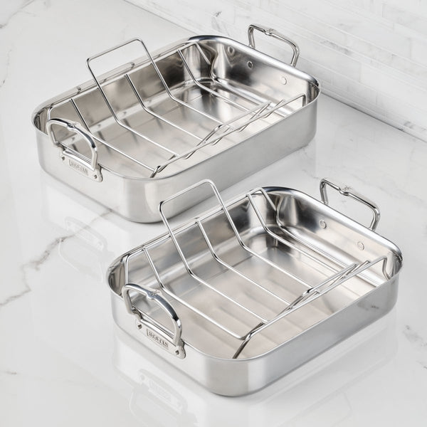 Hestan Hestan Provisions Polished Stainless-Steel Roaster:Large (31789) - iFoodservice Online