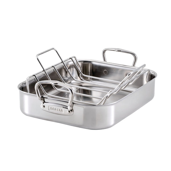 Hestan Hestan Provisions Polished Stainless-Steel Roaster:Large (31789) - iFoodservice Online