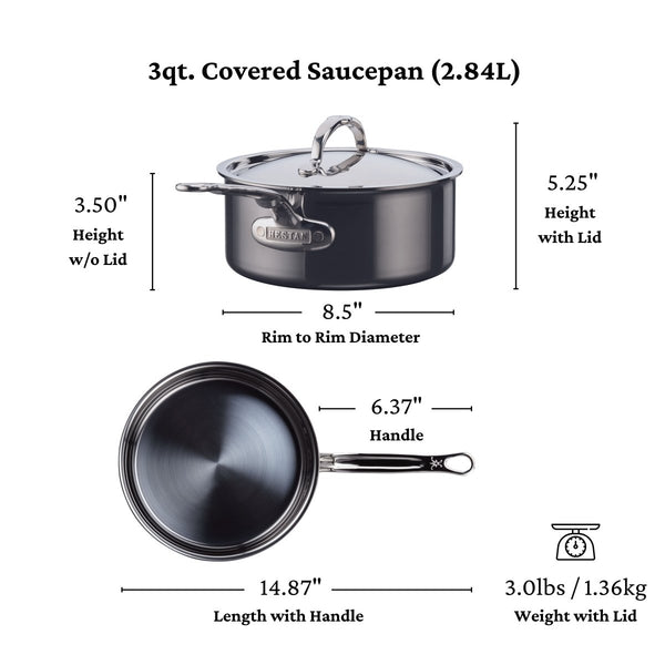 Hestan NanoBond® Molecular Titanium 3-Quart Saucepan with Lid (60023) - iFoodservice Online