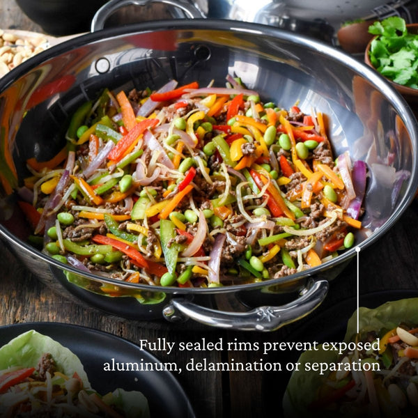 Hestan NanoBond® Molecular Titanium 7.5qt 14" Wok with Dome Lid (60033) - iFoodservice Online