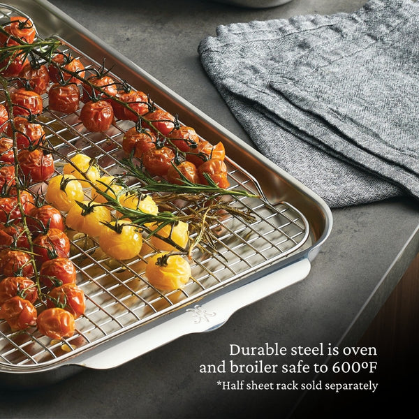 Hestan OvenBond® 13" x 18" Tri-Ply Clad Stainless Steel Half Sheet Pan (48650) - iFoodservice Online