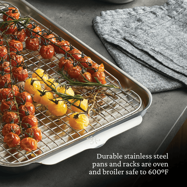 Hestan OvenBond® 7-Piece Tri-ply Clad Stainless Steel Gourmet Essentials Ovenware Set (50421) - iFoodservice Online